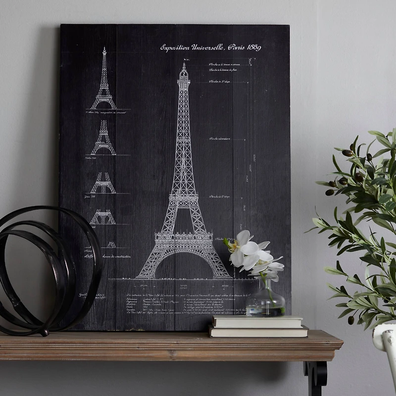 Black Wood Coastal Wall Decor, 24" x 2" x 32"