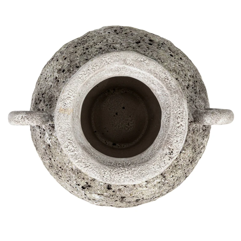 Hello Honey® 6" Gray with Distressed Reactive Glaze Stoneware Vase with Handles