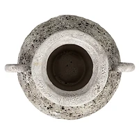 Hello Honey® 6" Gray with Distressed Reactive Glaze Stoneware Vase with Handles