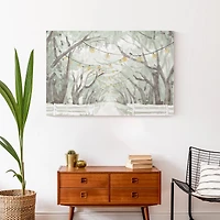 String Lights Tree Path Canvas Wall Art
