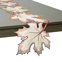 DII® 108" Embroidered Maple Leaves Table Runner
