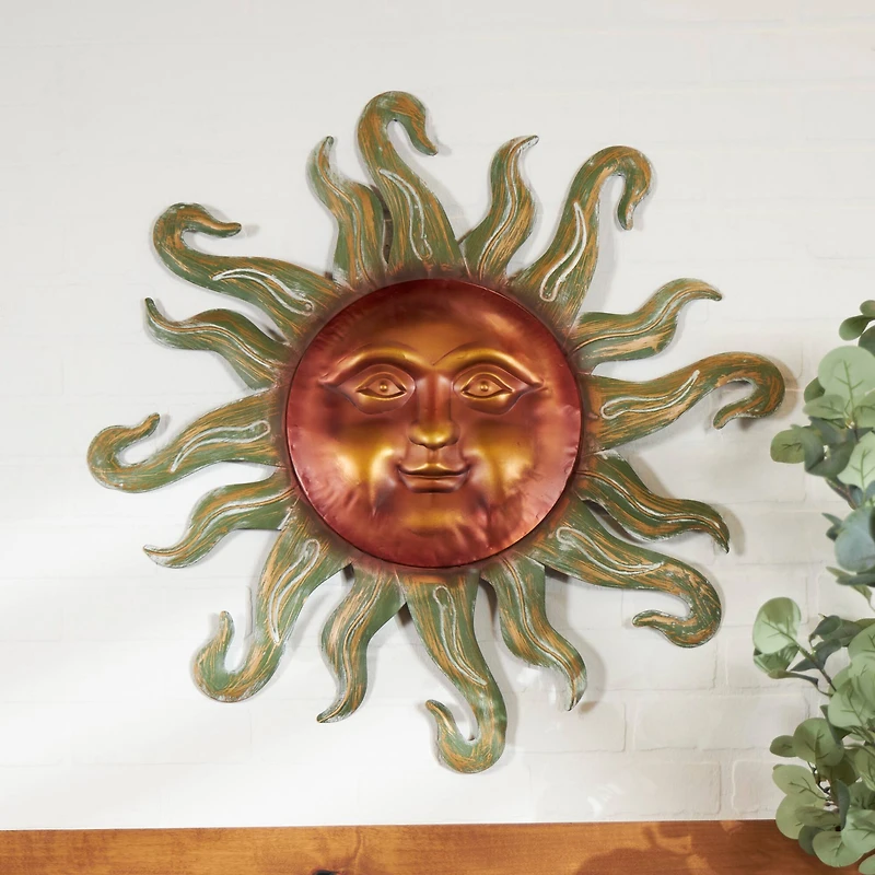 Copper Metal Sun Wall Decoration