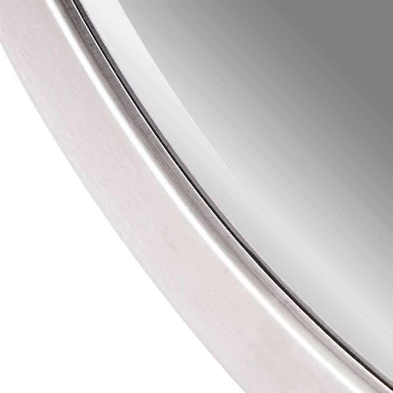 Classic Chrome Oval Metal Framed Beveled Vanity Wall Mirror - 23" x 29"