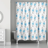 Blue Blooms 71" x 74" Shower Curtain