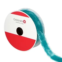 1.2" x 15ft. Turquoise Velvet Frayed Edge Ribbon by Celebrate It®