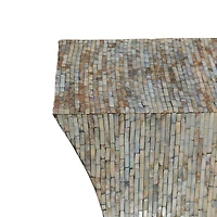 19'' Mussel Shells and Wood Contemporary Accent Table