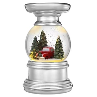 Haute Decor 6" Christmas Snowglobe Truck in Woods Candle Holder