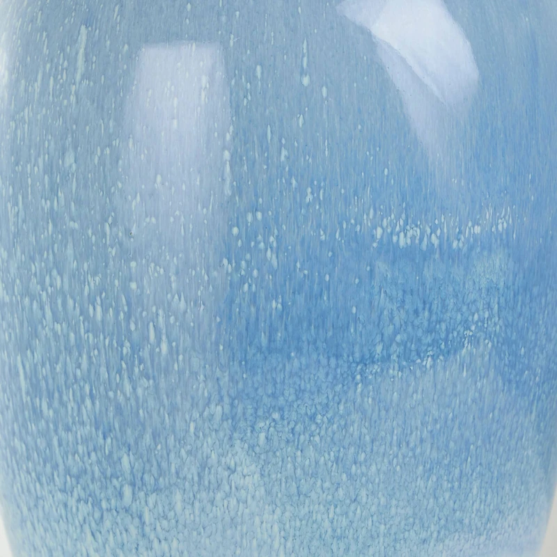 18" Blue Unique Textured Ceramic Ombre Vase