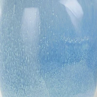 18" Blue Unique Textured Ceramic Ombre Vase