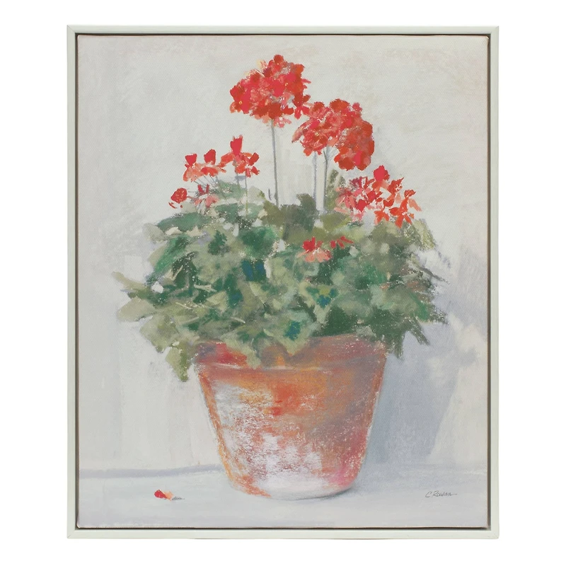 Framed Potted Geranium Print Set