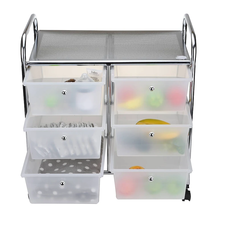 Mind Reader White 6 Drawer Rolling Utility Cart
