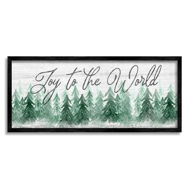 Stupell Industries Joy to the World Pine Trees Framed Giclee Art