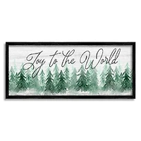 Stupell Industries Joy to the World Pine Trees Framed Giclee Art