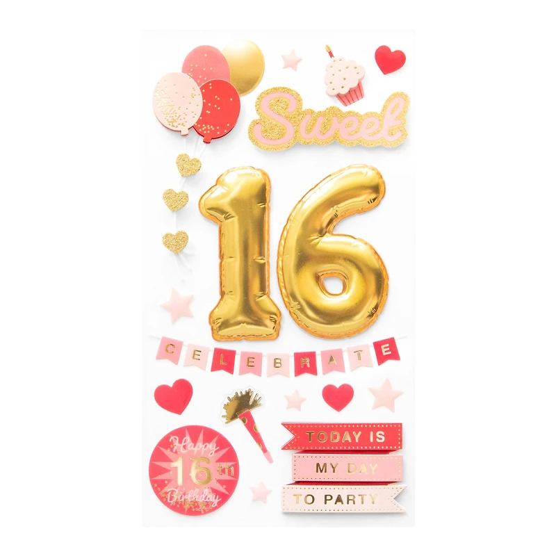 Sweet 16 Dimensional Stickers by Recollections™