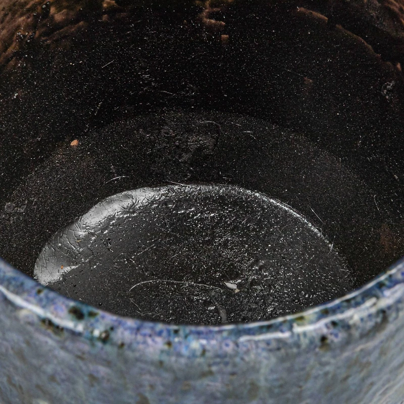 Hello Honey® 5.25" Blue Crackle Glaze Decorative Terra Cotta Planter