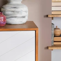 Walker Edison Chevron 2 Door Accent Cabinet