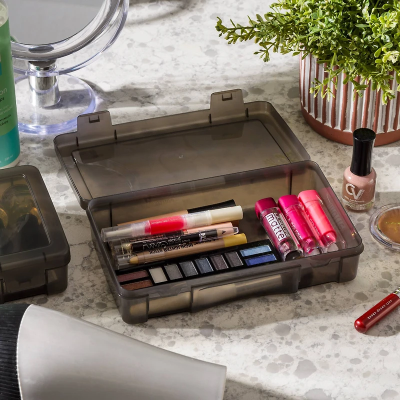 IRIS® Small Translucent Gray Snap-Tight Lid Supply Organizers, 10ct.