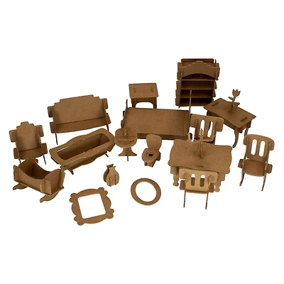 Roylco® 18-Piece Doll House Furniture to Decorate