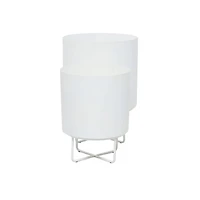 White Modern Planter, Set of 2" 16", 13"
