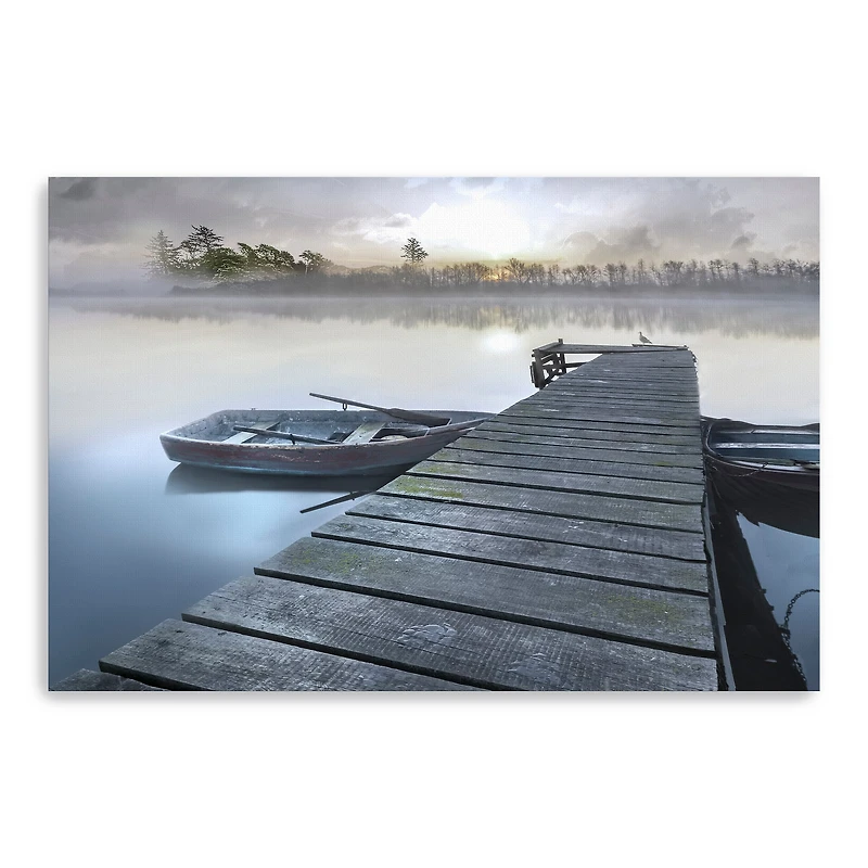 Misty Morning Pier Canvas Giclee