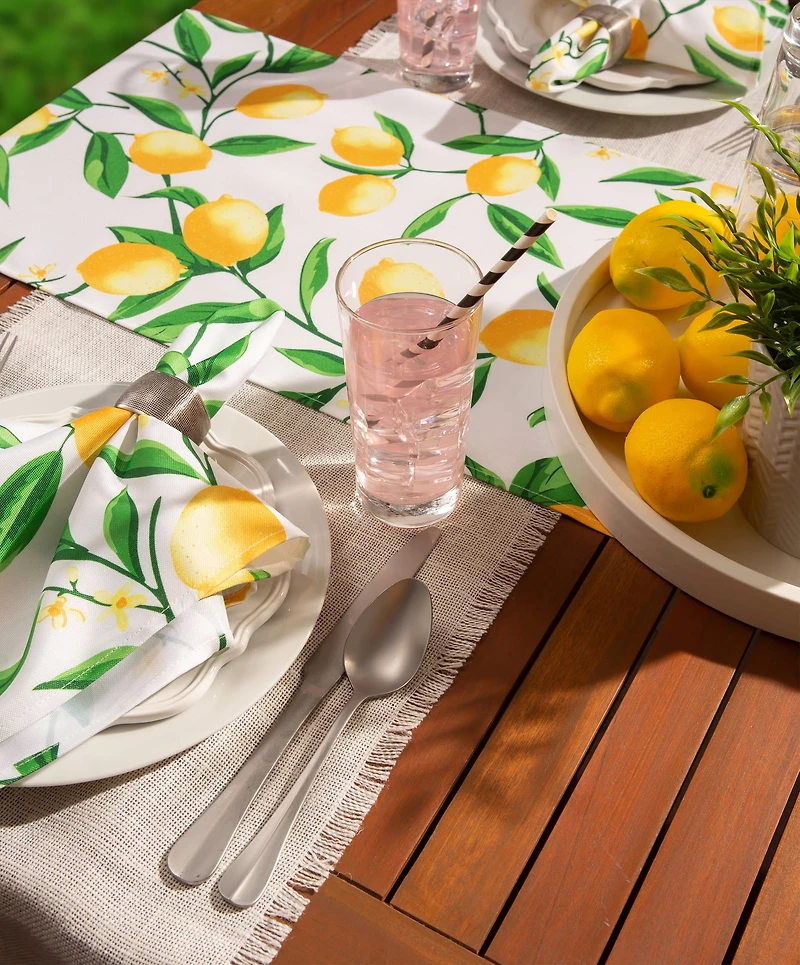 DII® Lemon Bliss Print Outdoor Table Runner 14x108 inches