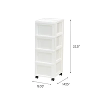 IRIS White 6-Drawer Storage Cart With Organizer Top