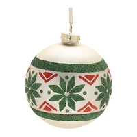 Red and Green Nordic Frosted Glass Ball Ornament Set