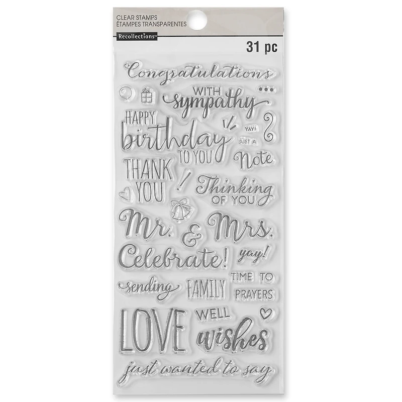 6 Pack: Phrases Clear Stamps by Recollections™