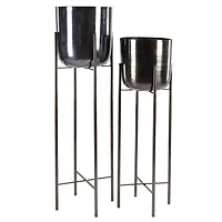 CosmoLiving by Cosmopolitan Black Metal Glam Planter Set