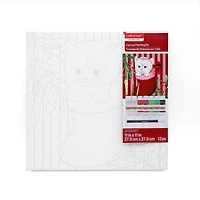 11" x 11" Christmas Cat Canvas Painting Kit by Artist's Loft™
