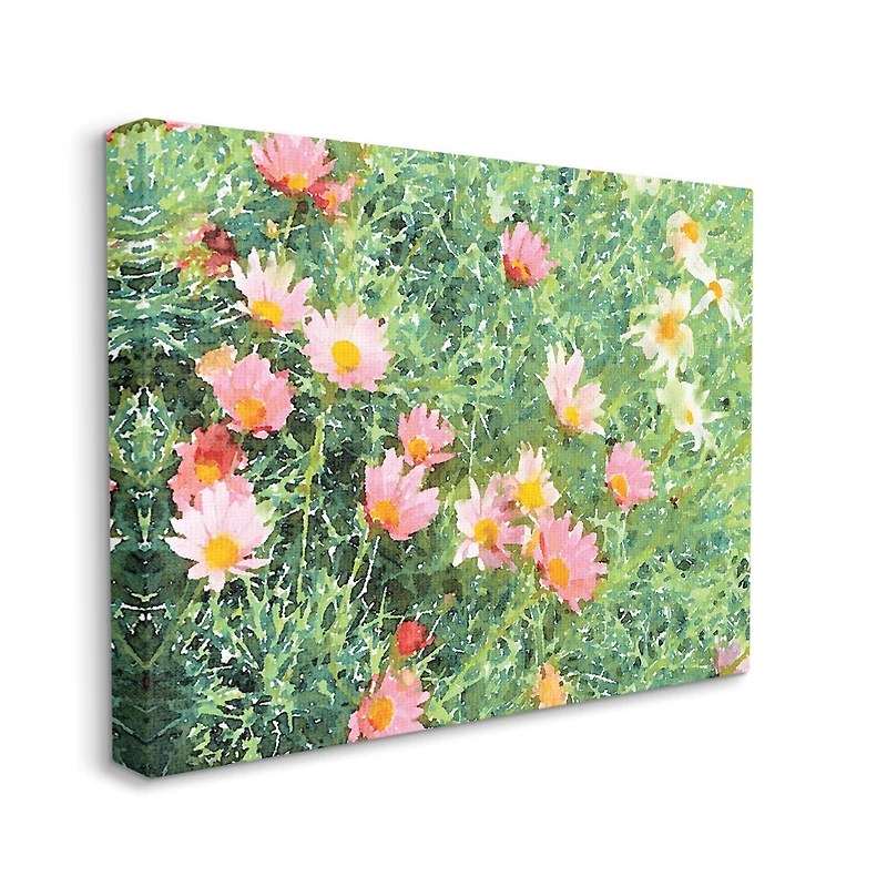 Stupell Industries Impressionistic Pink Carnations In Green Field Canvas Wall Art