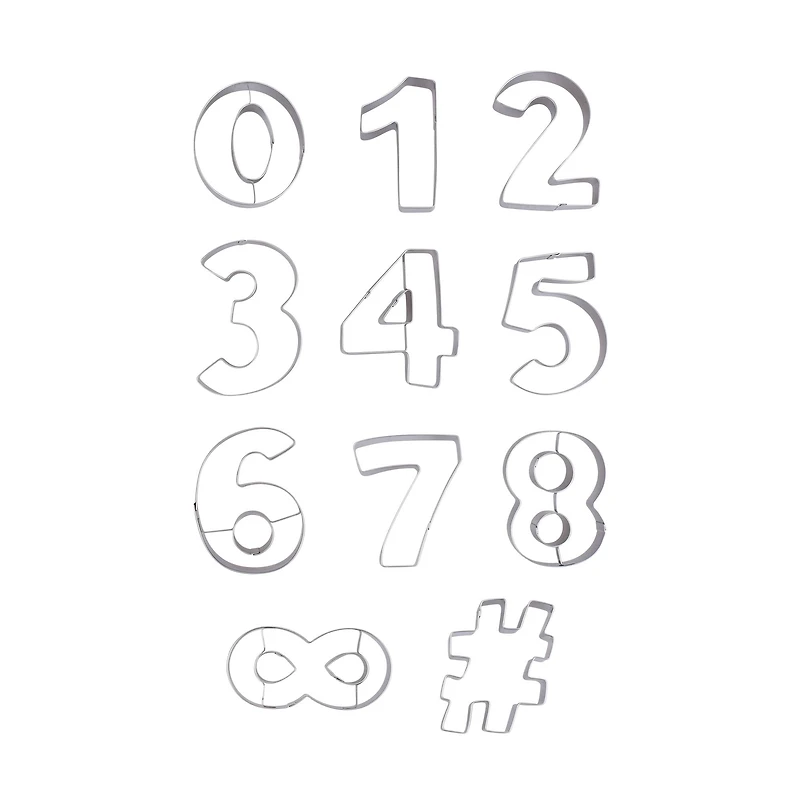 Numbers Stainless Steel Cookie Cutter Set by Celebrate It®