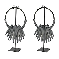 20" Gray Teak Wood Natural Sculpture