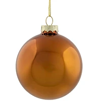 6ct. Bronze & Amber 2-Finish Glass Ball Ornaments