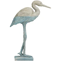 19" Light Blue Ombre Textured Flamingo Sculpture