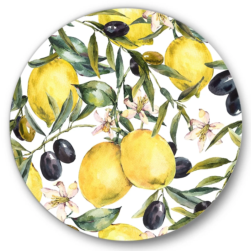 Designart - Lemon and Olive Branches I