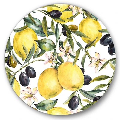 Designart - Lemon and Olive Branches I