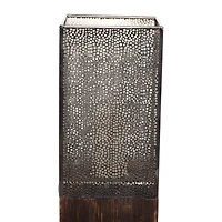 35" Brown Mango Wood Contemporary Candle Holder