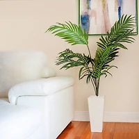 4.5ft. Kentia Palm Artificial Tree in White Tower Planter