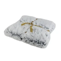 55" x 62" Plush Gray Faux Fur Throw Blanket