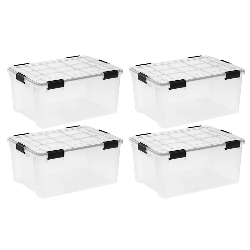Iris® 60 qt. Clear Plastic Storage Bin, 4 Ct.