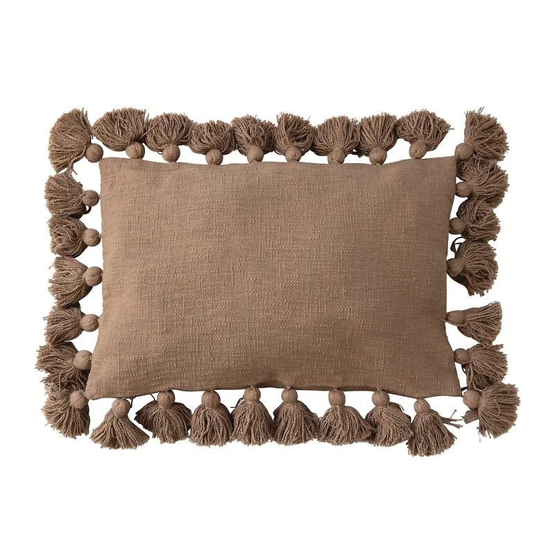 Hello Honey® Woven Cotton Slub Lumbar Pillow with Tassels