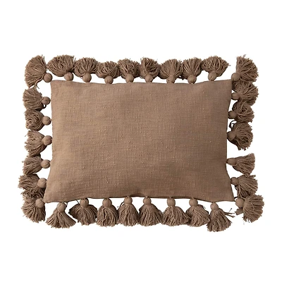 Hello Honey® Woven Cotton Slub Lumbar Pillow with Tassels