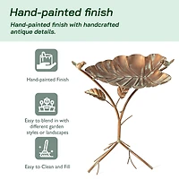 Glitzhome® 19.5" Multi-Functional Faux Copper Patina Finish Bird Feeder