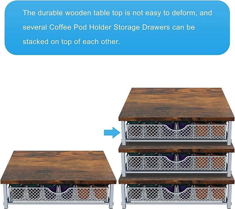 NEX™ Silver Single-Layer Coffee Pod Holder without Cup Holder