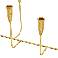 CosmoLiving by Cosmopolitan 10'' Gold Iron Contemporary Candlesticks Holder