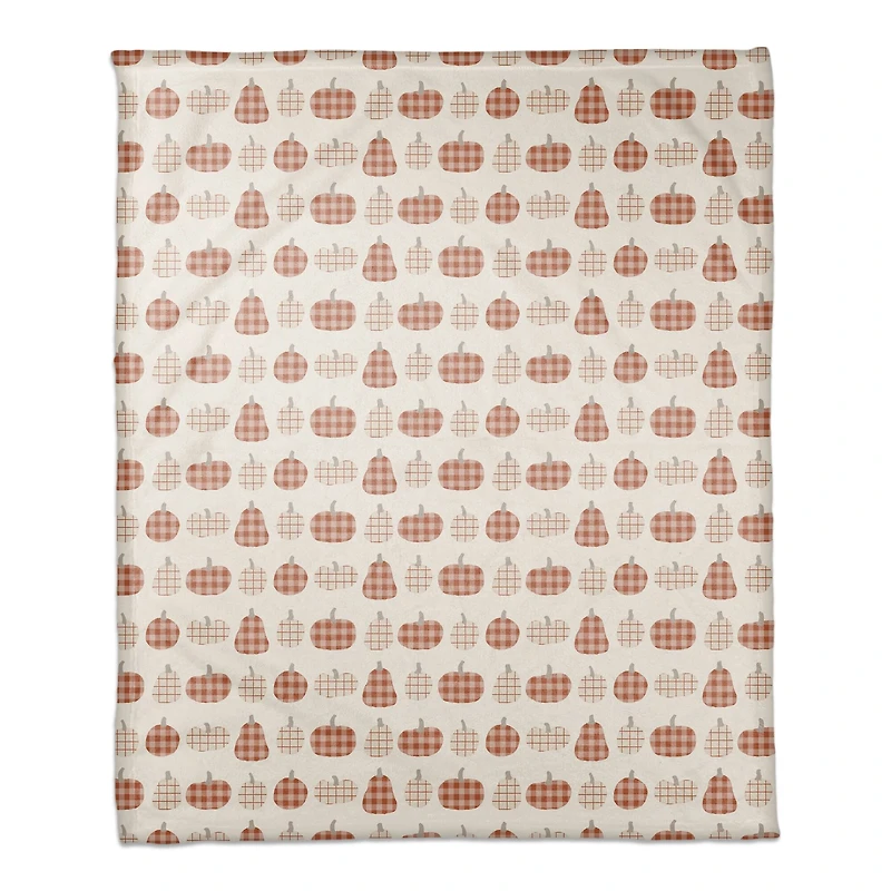 Patch Pumpkins Coral Fleece Throw