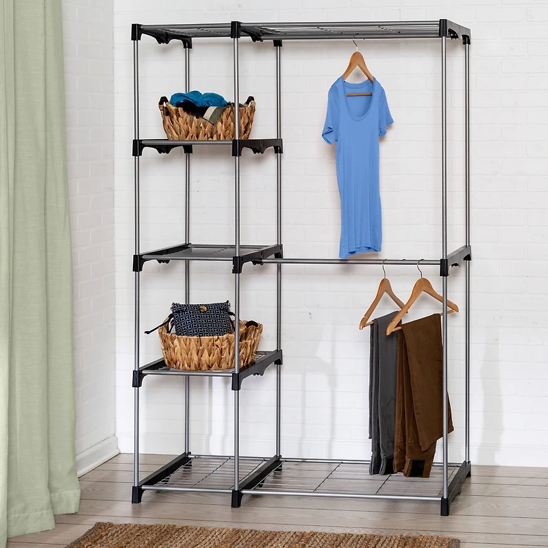 Honey Can Do Double Rod Freestanding Closet