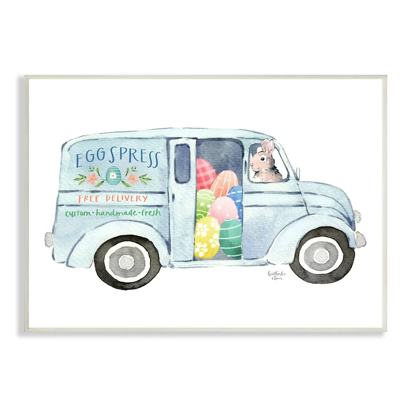 Stupell Industries Patterned Easter Eggs Truck Holiday Bunny Painting Wall Plaque Art