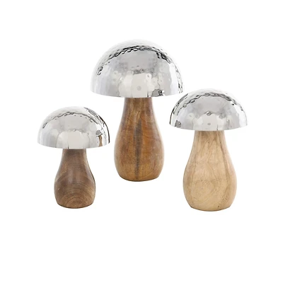 Silver Stainless Steel Mushroom Set